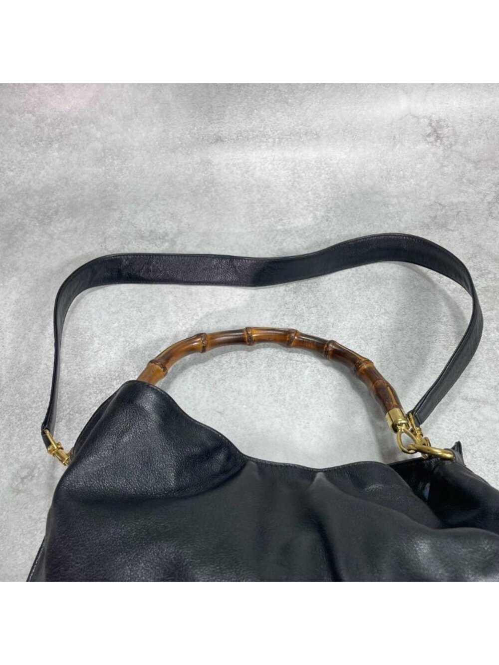 Gucci Shoulder Bag 2-Way Bamboo Black Leather - Picture 4 of 10